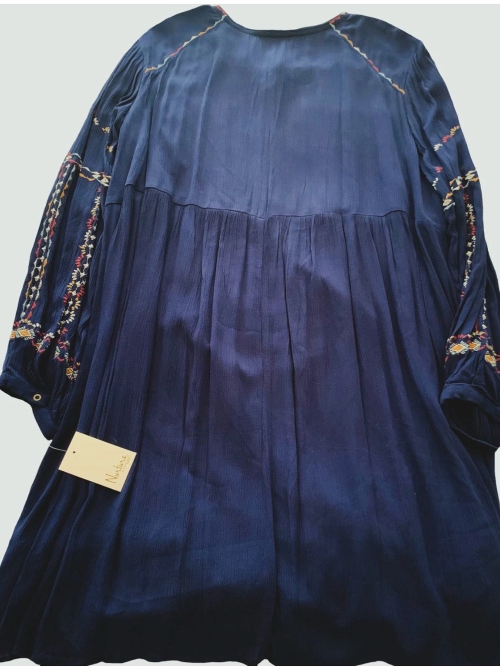 NEW Plus Size 3X Nurture Westbound Long Sleeve V-Neck Embroidered Dress Navy $99 - Picture 12 of 13